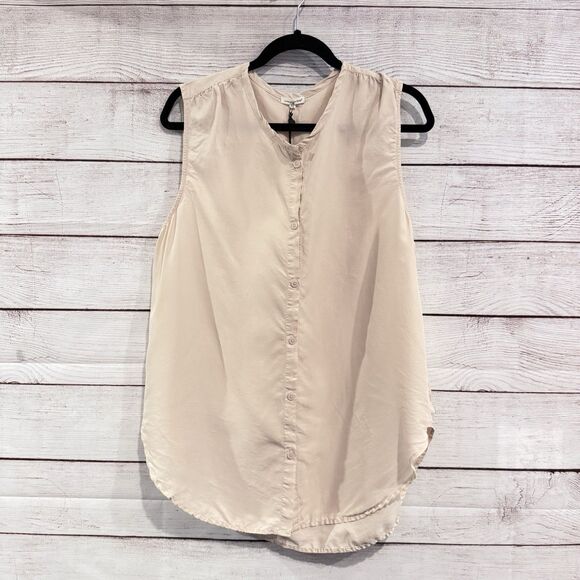 Unsubscribed 100% Silk Button Nightgown Sleeveless Tank Top Blouse Size Small - Picture 1 of 8